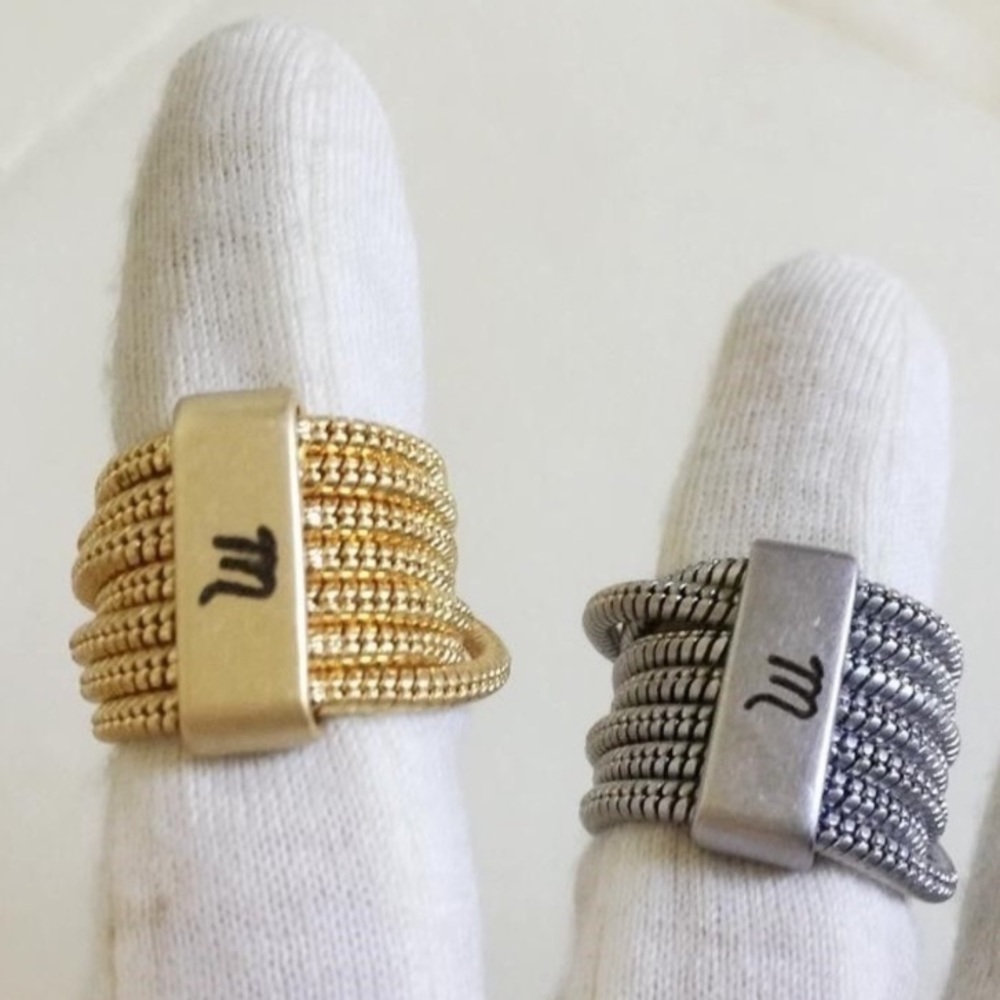 Madewell goldtone multi chain wrap look ring
